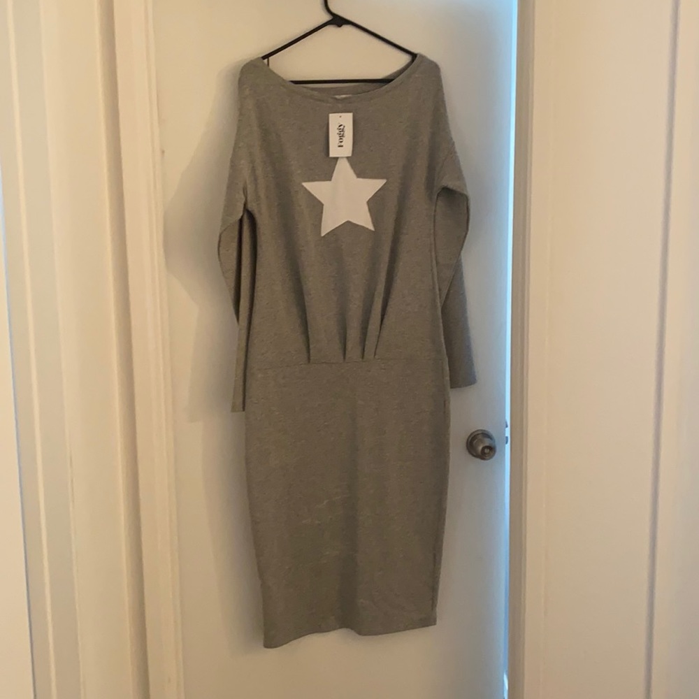 Grey sweatshirt dress